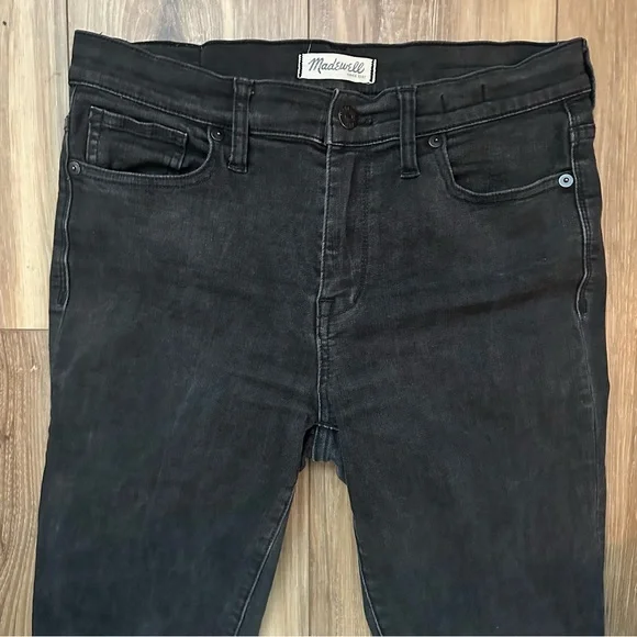 Madewell 10” High Riser Skinny Jeans Black Size 30 High Rise Stretch Denim - Picture 3 of 10